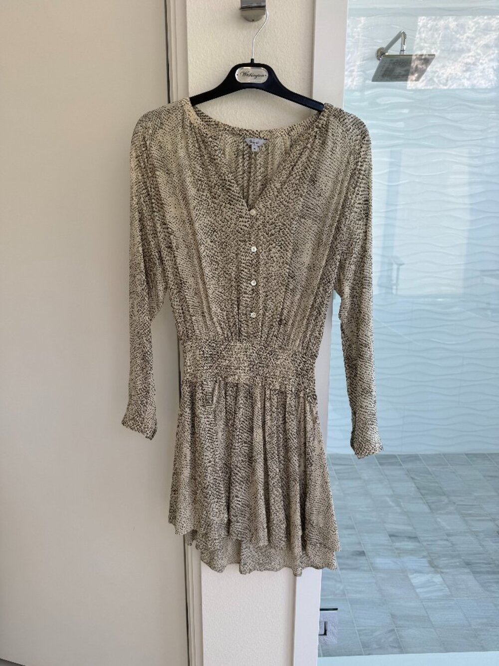 Rails Snakeskin long sleeve dress